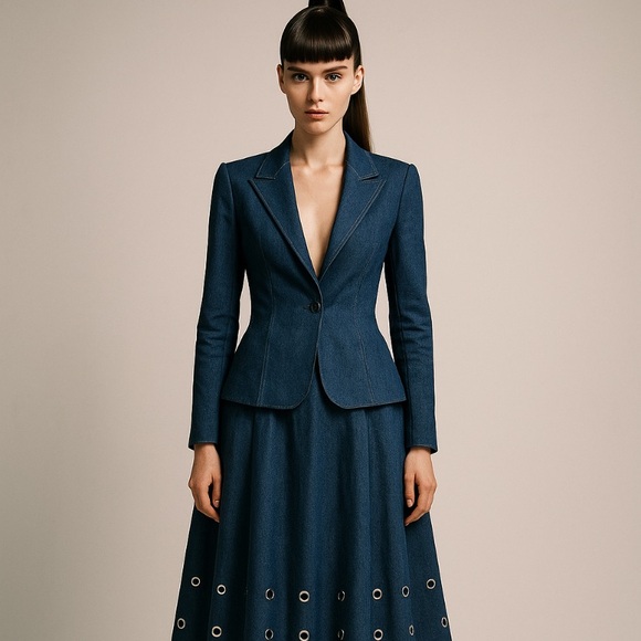 Ladies High Fashion Denim Skirt - Picture 5 of 8